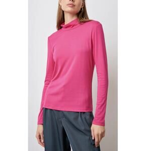 NEW RAILS Hot Pink Long Sleeve Mock Neck Pullover Ray Top Size XS